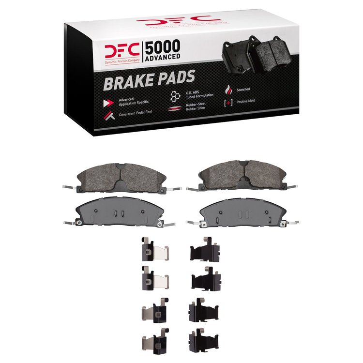 1551-1611-13 5000 Advanced Low-Metallic Brake Pads & Hardware Kit, 2013-2019 Ford/Lincoln/Mercury/Mazda, Position: Front