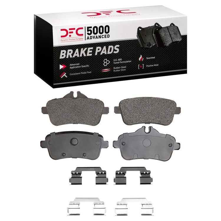 1551-1630-23 5000 Advanced Low-Metallic Brake Pads & Hardware Kit, 2012-2019 Mercedes-Benz, Position: Rear
