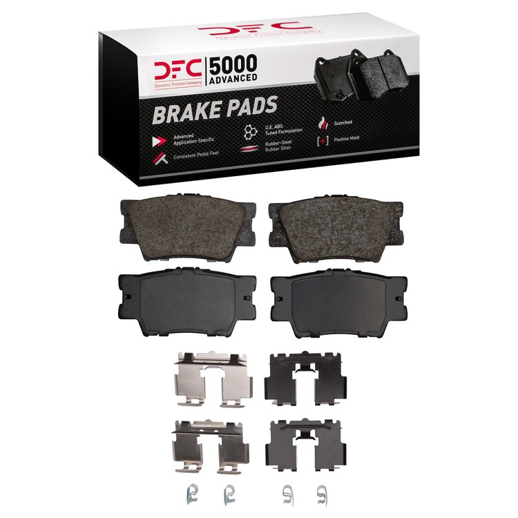 1551-1632-02 5000 Advanced Ceramic Brake Pads & Hardware Kit, Fits Select Multiple Makes/Models, Position: Rear