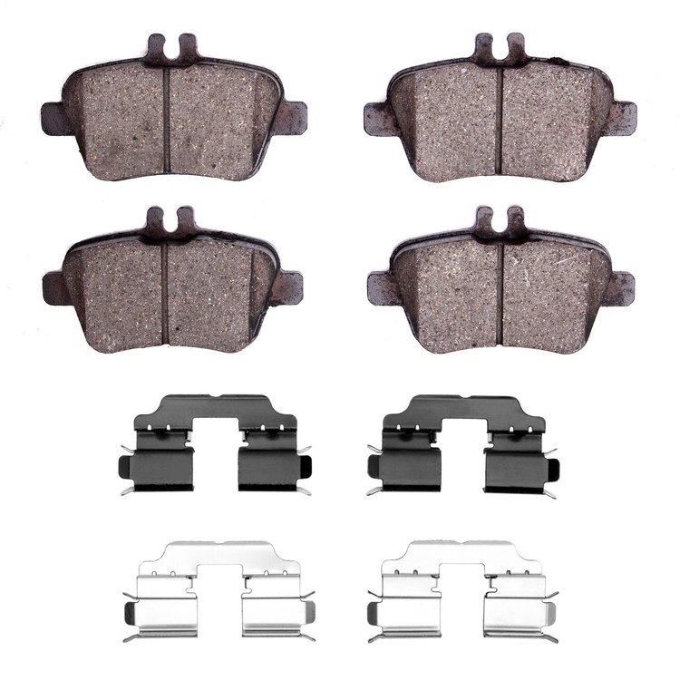 1551-1646-02 5000 Advanced Low-Metallic Brake Pads & Hardware Kit, 2014-2017 Mercedes-Benz, Position: Rear