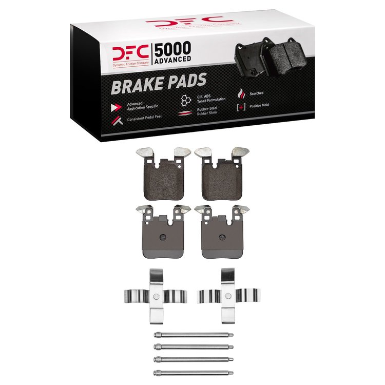 1551-1656-01 5000 Advanced Low-Metallic Brake Pads & Hardware Kit, 2012-2021 BMW, Position: Rear