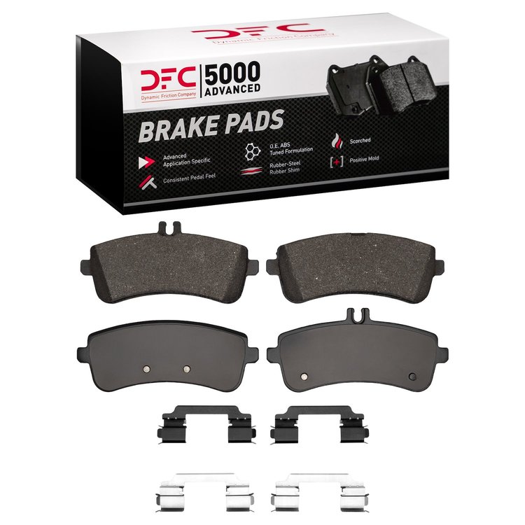 1551-1681-01 5000 Advanced Low-Metallic Brake Pads & Hardware Kit, 2013-2021 Mercedes-Benz, Position: Rear