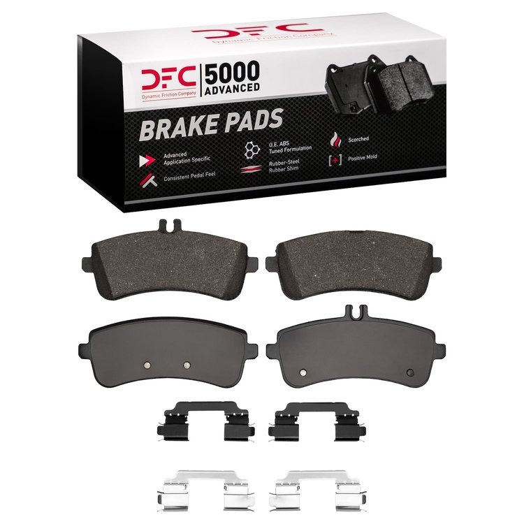 1551-1681-02 5000 Advanced Low-Metallic Brake Pads & Hardware Kit, 2015-2017 Mercedes-Benz, Position: Rear