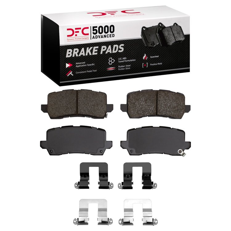 1551-1698-01 5000 Advanced Ceramic Brake Pads & Hardware Kit, 2014-2020 Acura/Honda, Position: Rear