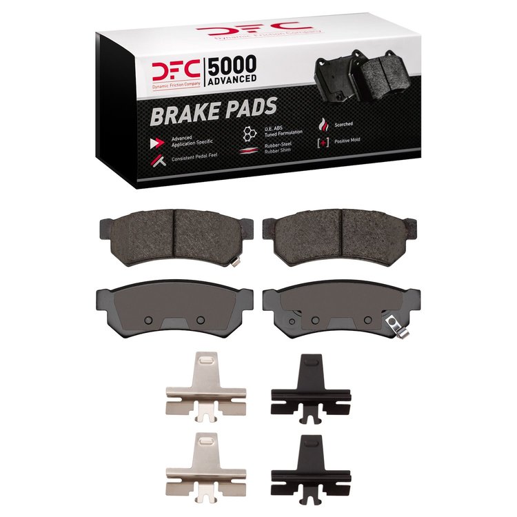 1551-1739-01 5000 Advanced Ceramic Brake Pads & Hardware Kit, 2007-2016 Multiple Makes/Models, Position: Rear