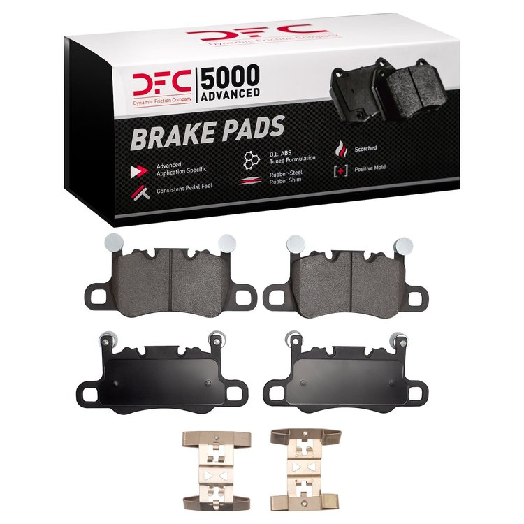 1551-1740-01 5000 Advanced Low-Metallic Brake Pads & Hardware Kit, Fits Select Porsche, Position: Rear