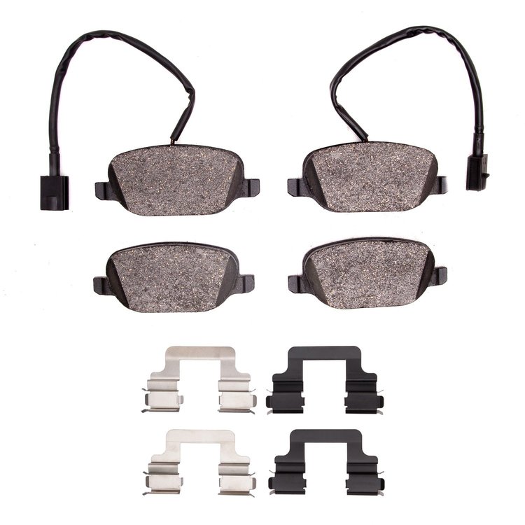 1551-1822-01 5000 Advanced Low-Metallic Brake Pads & Hardware Kit, 2015-2020 Alfa Romeo, Position: Rear