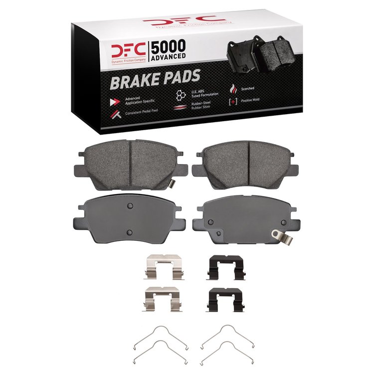 1551-1844-01 5000 Advanced Ceramic Brake Pads & Hardware Kit, Fits Select GM, Position: Front