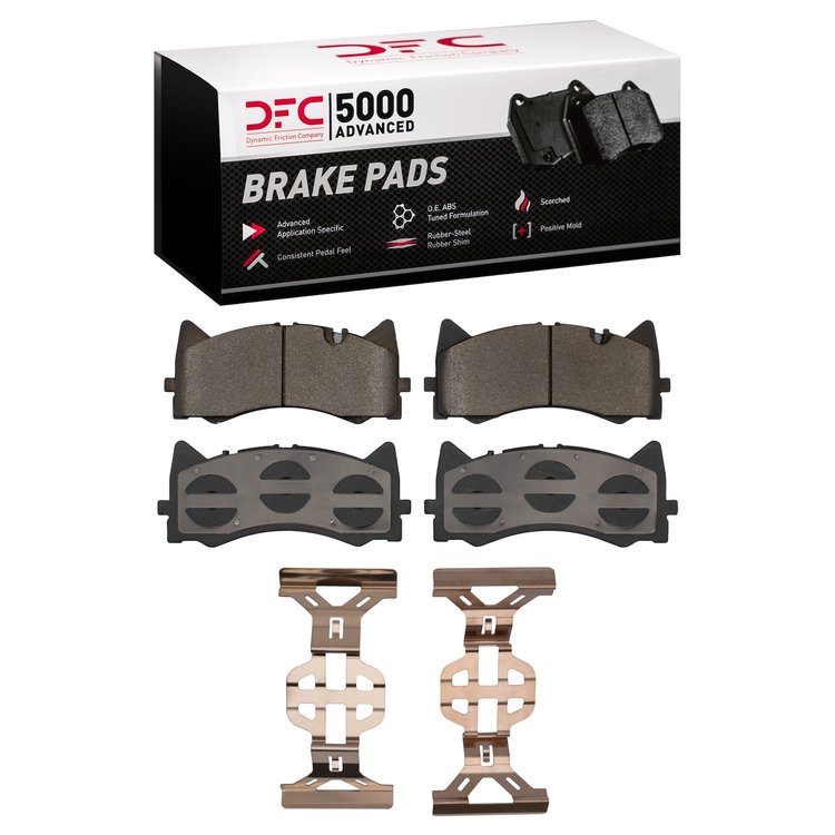 1551-1873-01 5000 Advanced Low-Metallic Brake Pads & Hardware Kit, 2015-2021 Mercedes-Benz, Position: Front