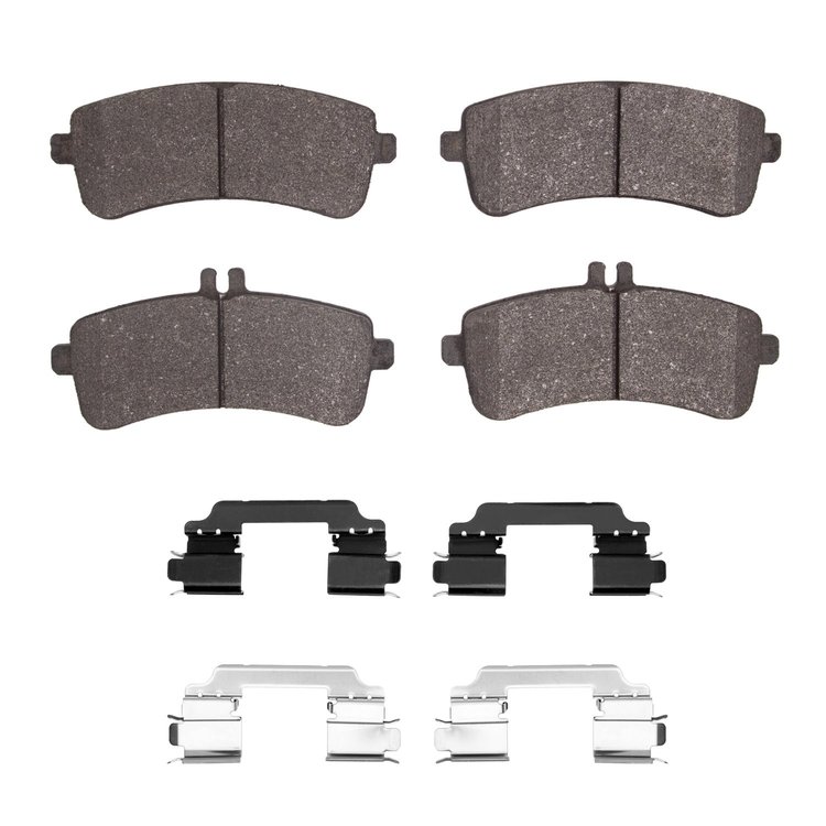 1551-1907-01 5000 Advanced Low-Metallic Brake Pads & Hardware Kit, 2014-2021 Mercedes-Benz, Position: Rear