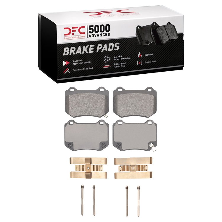 1551-2118-01 5000 Advanced Low-Metallic Brake Pads & Hardware Kit, 2018-2021 Subaru, Position: Rear