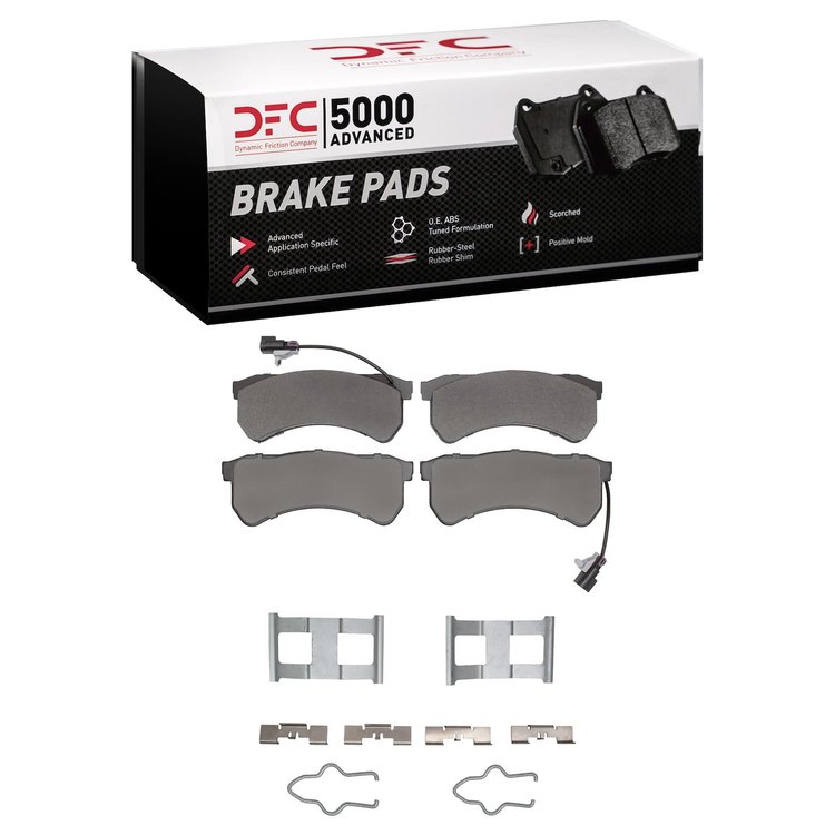 1551-2175-11 5000 Advanced Semi-Metallic Brake Pads & Hardware Kit, 2016-2021 Freightliner, Position: Rr,Fr & Rr,Fr