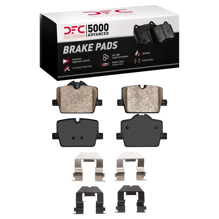 1551-2221-01 5000 Advanced Ceramic Brake Pads & Hardware Kit, Fits Select Multiple Makes/Models, Position: Rear