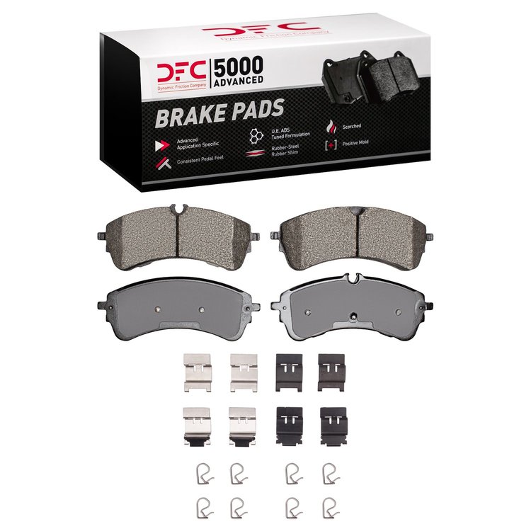 1551-2388-01 5000 Advanced Semi-Metallic Brake Pads & Hardware Kit, Fits Select Ford/Lincoln/Mercury/Mazda, Position: Rear