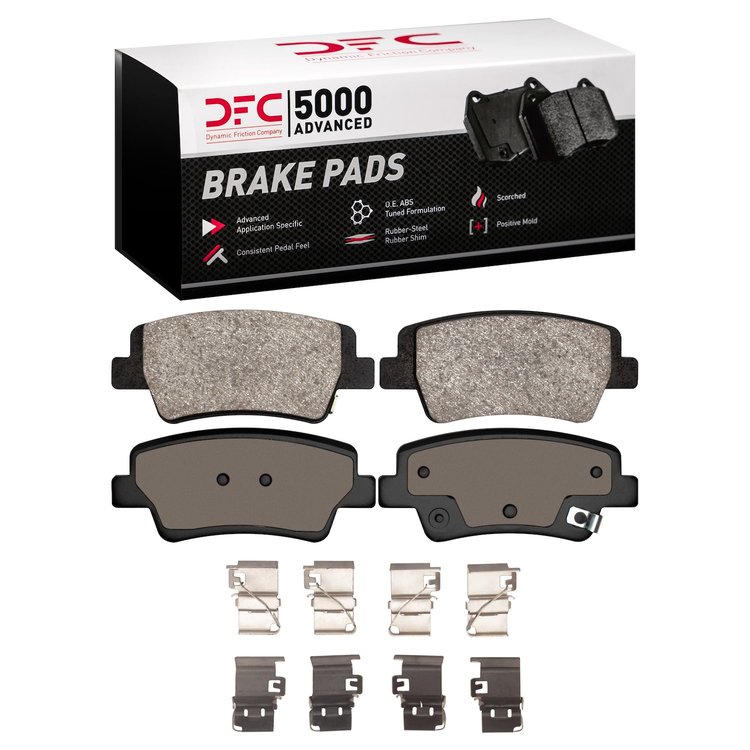 1551-2395-01 5000 Advanced Ceramic Brake Pads & Hardware Kit, Fits Select Kia/Hyundai/Genesis, Position: Rear
