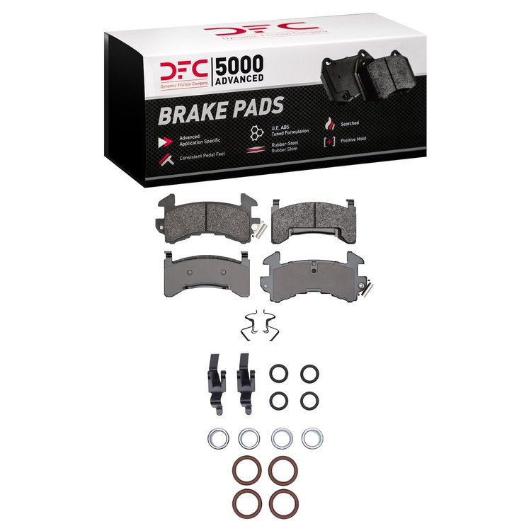 1552-0154-01 5000 Advanced Ceramic Brake Pads & Hardware Kit, 1998-2003 GM, Position: Front
