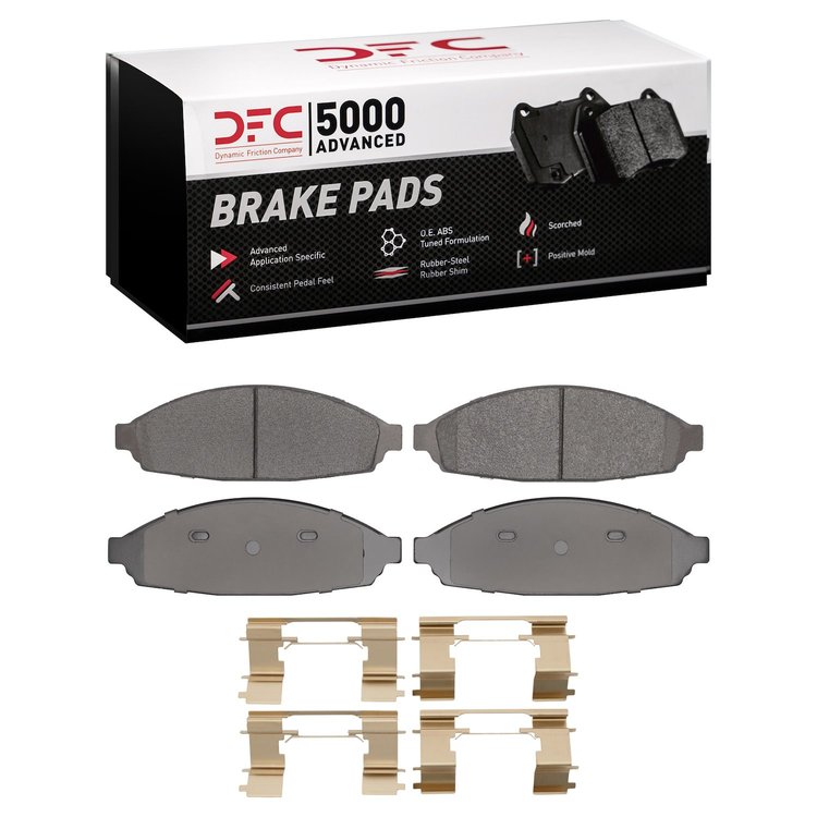 1552-0931-01 5000 Advanced Semi-Metallic Brake Pads & Hardware Kit, 2003-2011 Ford/Lincoln/Mercury/Mazda, Position: Front