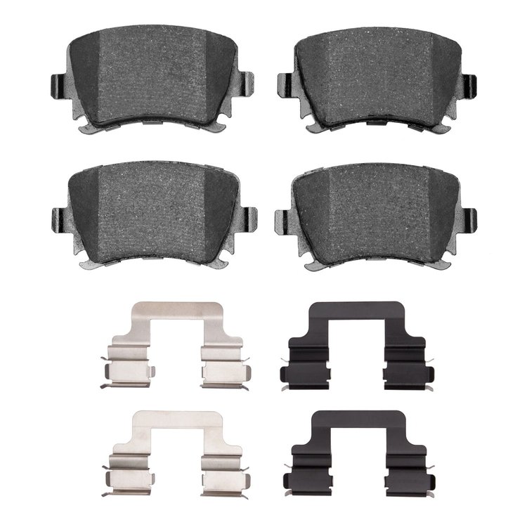 1552-1108-02 5000 Advanced Low-Metallic Brake Pads & Hardware Kit, 2006-2021 Audi/Volkswagen, Position: Rear
