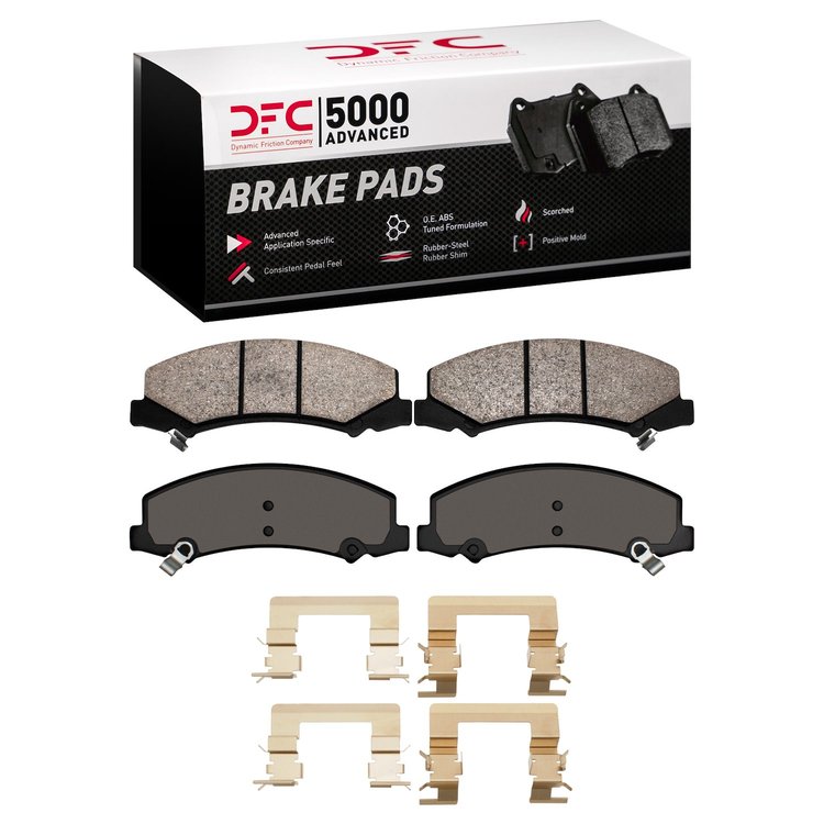 1552-1159-01 5000 Advanced Ceramic Brake Pads & Hardware Kit, 2006-2016 GM, Position: Front