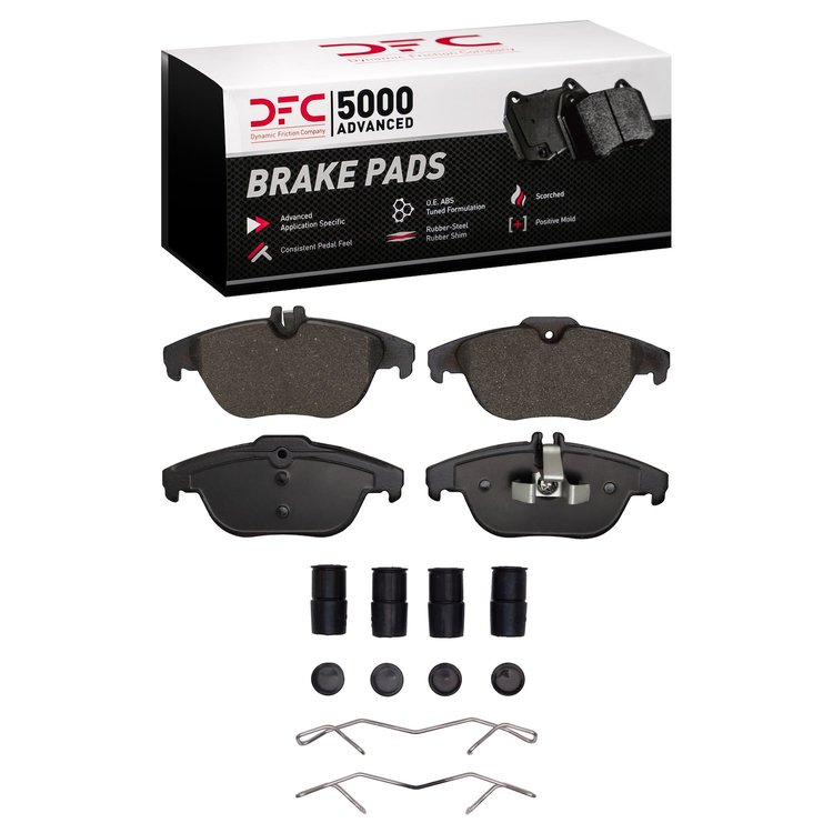 1552-1341-01 5000 Advanced Low-Metallic Brake Pads & Hardware Kit, 2008-2015 Mercedes-Benz, Position: Rear