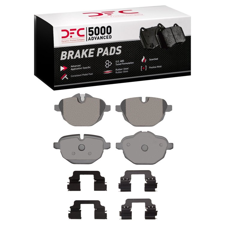1552-1473-01 5000 Advanced Low-Metallic Brake Pads & Hardware Kit, Fits Select BMW, Position: Rear