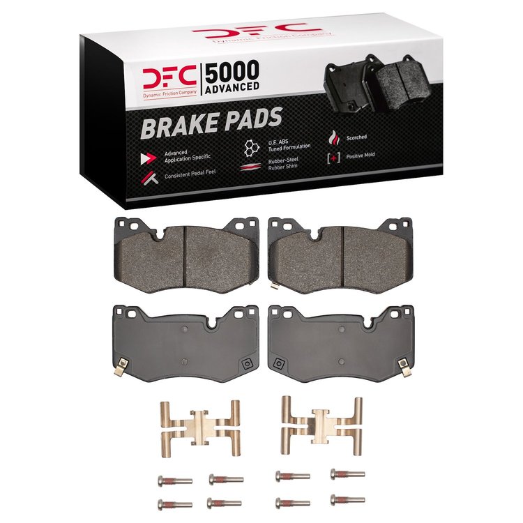 1552-2312-01 5000 Advanced Low-Metallic Brake Pads & Hardware Kit, Fits Select GM, Position: Front