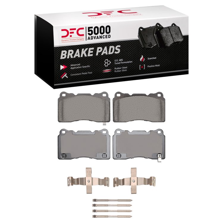 5000 Advanced Low-Metallic Brake Pads & Hardware Kit, 2017-2019 Acura/Honda, Position: Front