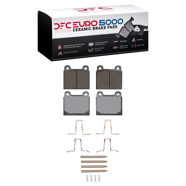 1600-0045-05 5000 Euro Ceramic Brake Pads & Hardware Kit, 1963-1976 Mercedes-Benz, Position: Front