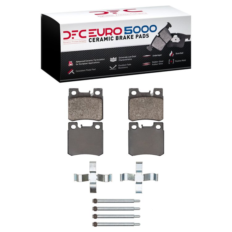 1600-0495-01 5000 Euro Ceramic Brake Pads & Hardware Kit, 1993-1995 Mercedes-Benz, Position: Rear