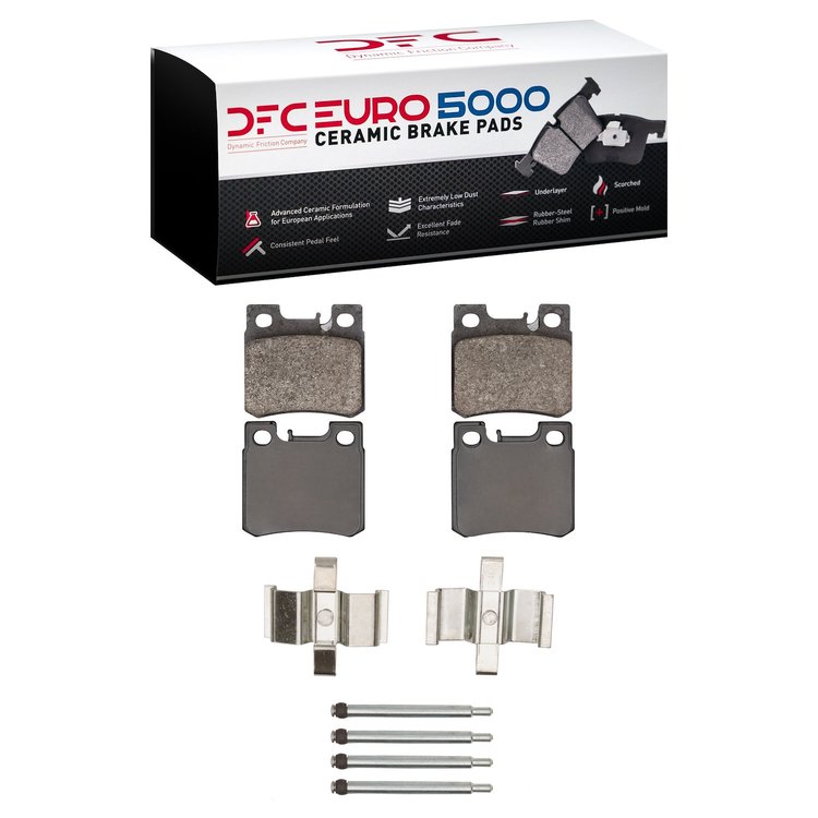 1600-0495-03 5000 Euro Ceramic Brake Pads & Hardware Kit, 1992-1995 Mercedes-Benz, Position: Rear