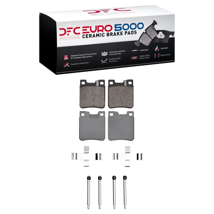 1600-0603-02 5000 Euro Ceramic Brake Pads & Hardware Kit, 1991-2003 Mercedes-Benz, Position: Rear