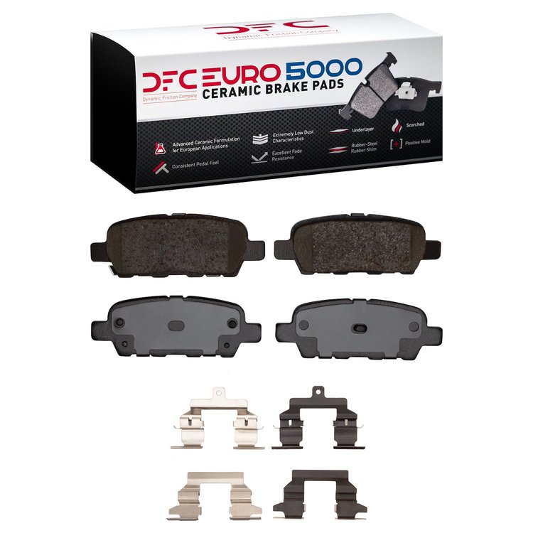 1600-0905-02 5000 Euro Ceramic Brake Pads & Hardware Kit, 2008-2013 Infiniti/Nissan, Position: Rear