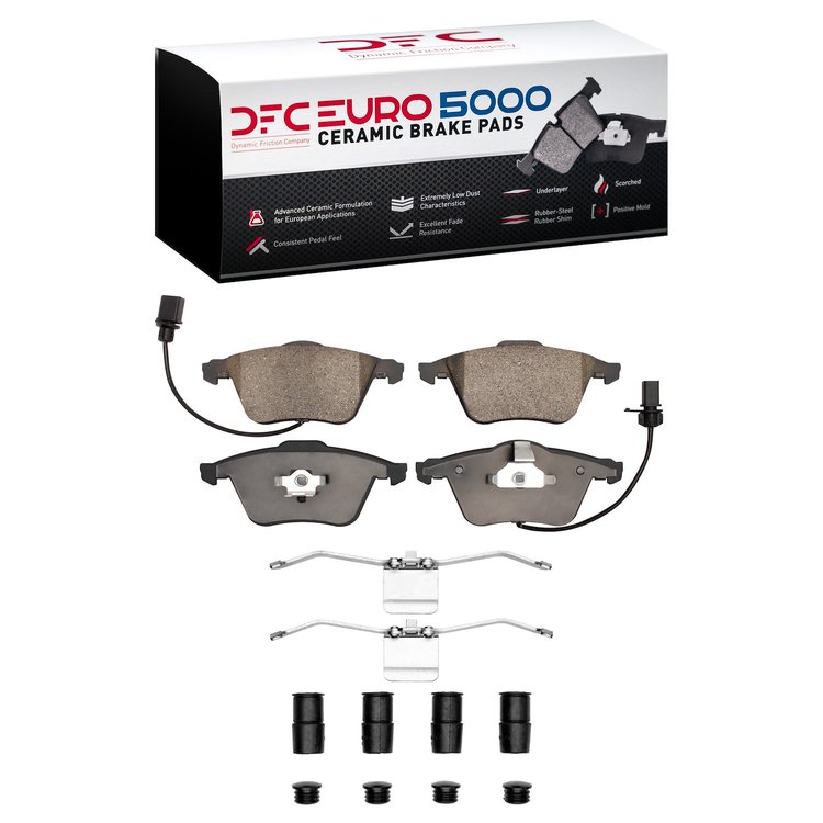 1600-0915-11 5000 Euro Ceramic Brake Pads & Hardware Kit, 2000-2011 Audi/Volkswagen, Position: Front