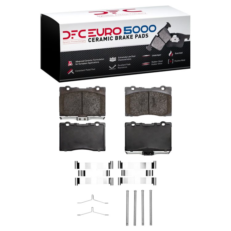 1600-1091-01 5000 Euro Ceramic Brake Pads & Hardware Kit, 2005-2012 Acura/Honda, Position: Front