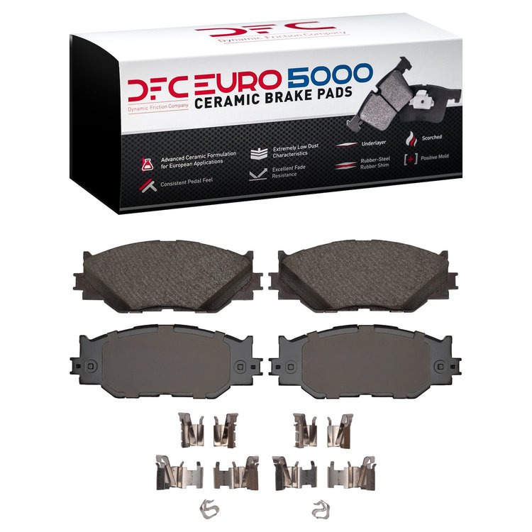 1600-1178-01 5000 Euro Ceramic Brake Pads & Hardware Kit, 2006-2015 Lexus/Toyota/Scion, Position: Front