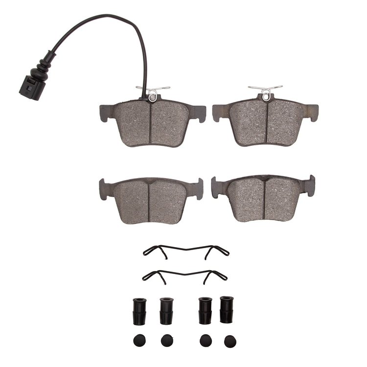 1600-1761-11 5000 Euro Ceramic Brake Pads & Hardware Kit, Fits Select Audi/Volkswagen, Position: Rear