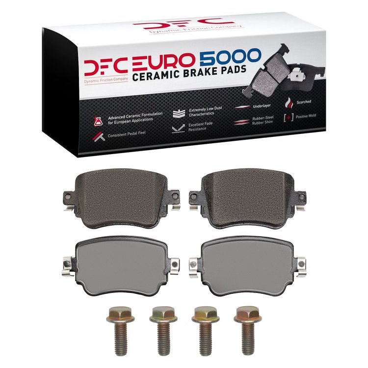 1600-1779-01 5000 Euro Ceramic Brake Pads & Hardware Kit, Fits Select Audi/Volkswagen, Position: Rear