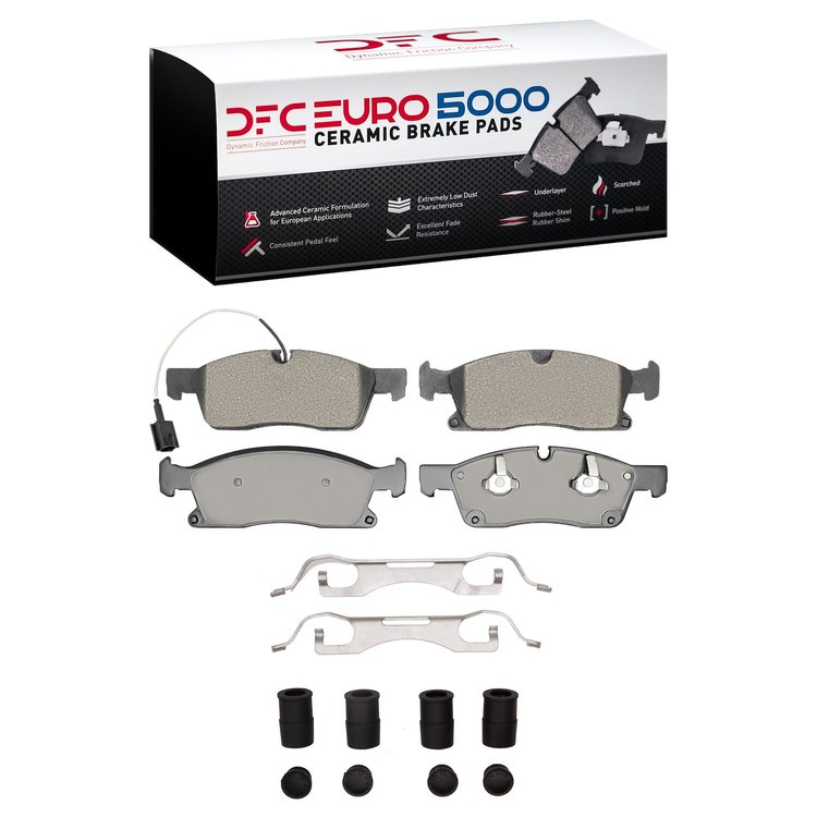 1600-1904-21 5000 Euro Ceramic Brake Pads & Hardware Kit, Fits Select Maserati, Position: Front