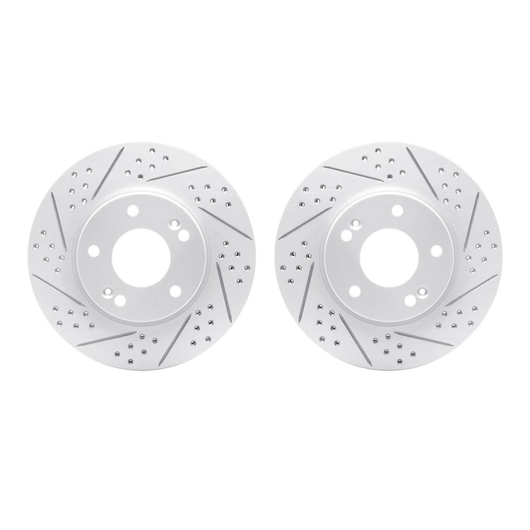 2002-03012 Geoperformance Drilled/Slotted Brake Rotors, Fits Select Kia/Hyundai/Genesis, Position: Front