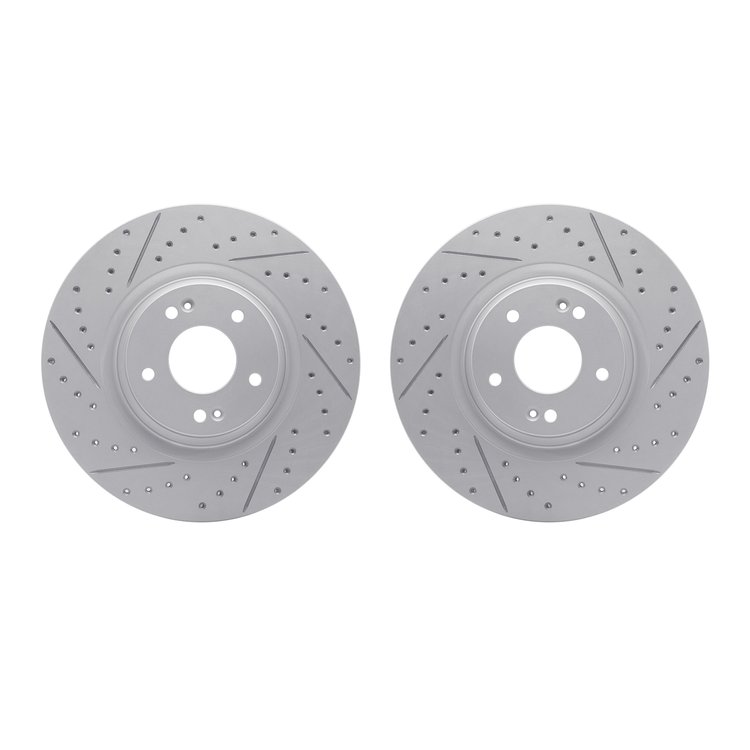 2002-03025 Geoperformance Drilled/Slotted Brake Rotors, Fits Select Kia/Hyundai/Genesis, Position: Front