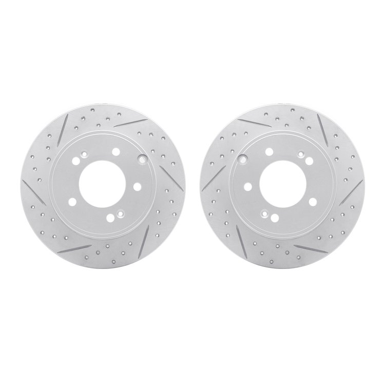 2002-03032 Geoperformance Drilled/Slotted Brake Rotors, 2005-2020 Kia/Hyundai/Genesis, Position: Rear