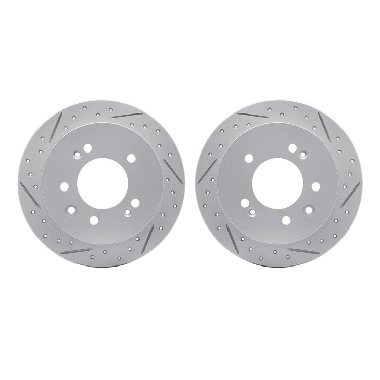 2002-03034 Geoperformance Drilled/Slotted Brake Rotors, 2007-2010 Kia/Hyundai/Genesis, Position: Rear