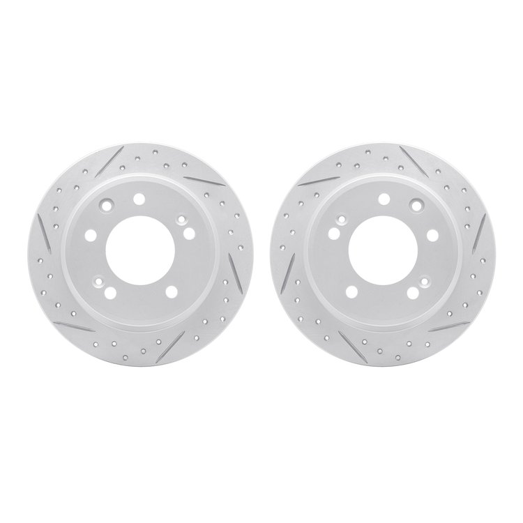 2002-03035 Geoperformance Drilled/Slotted Brake Rotors, 2009-2016 Kia/Hyundai/Genesis, Position: Rear