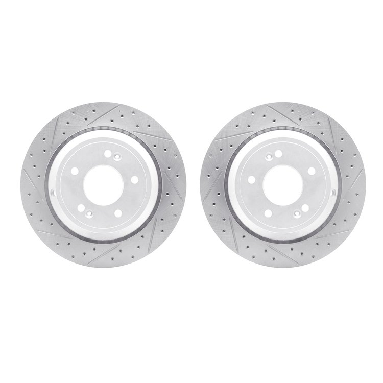 2002-03037 Geoperformance Drilled/Slotted Brake Rotors, 2011-2017 Kia/Hyundai/Genesis, Position: Rear