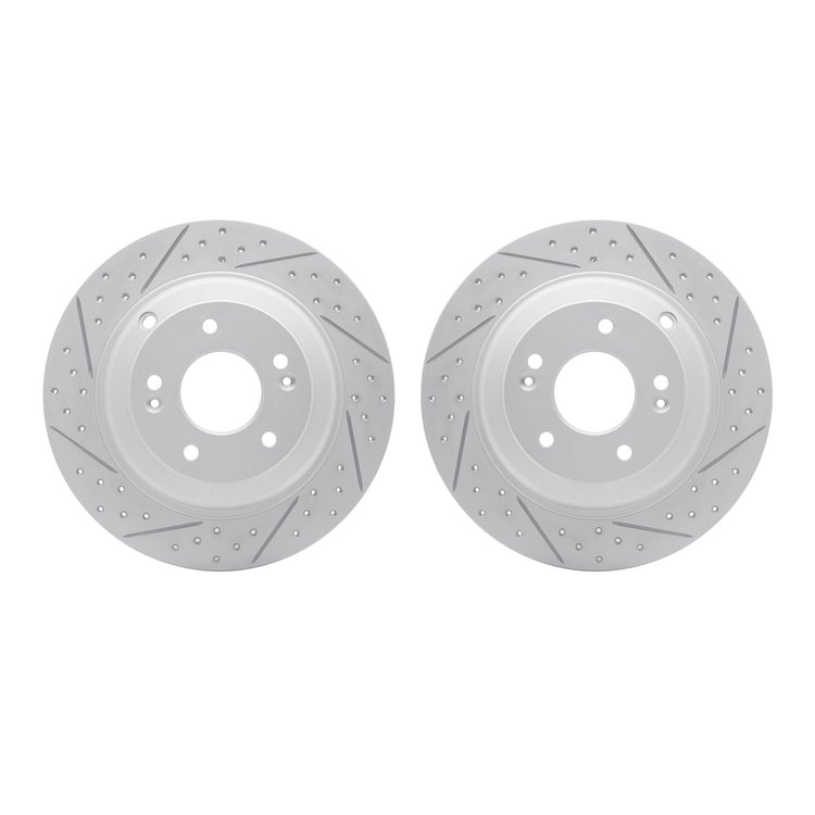 2002-03039 Geoperformance Drilled/Slotted Brake Rotors, 2010-2016 Kia/Hyundai/Genesis, Position: Rear