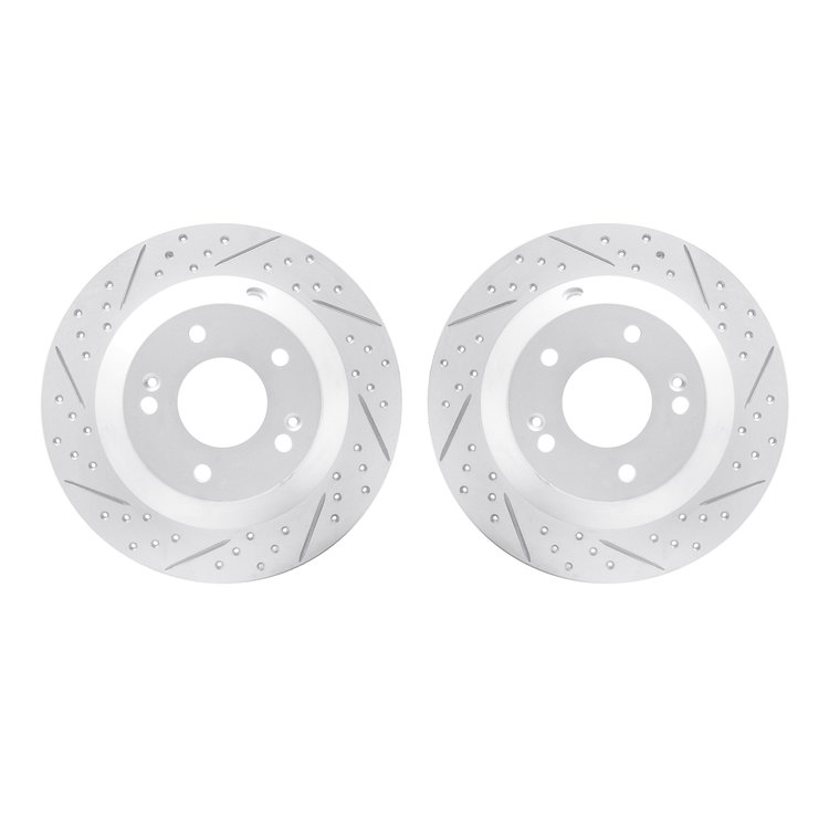 2002-03041 Geoperformance Drilled/Slotted Brake Rotors, Fits Select Kia/Hyundai/Genesis, Position: Rear