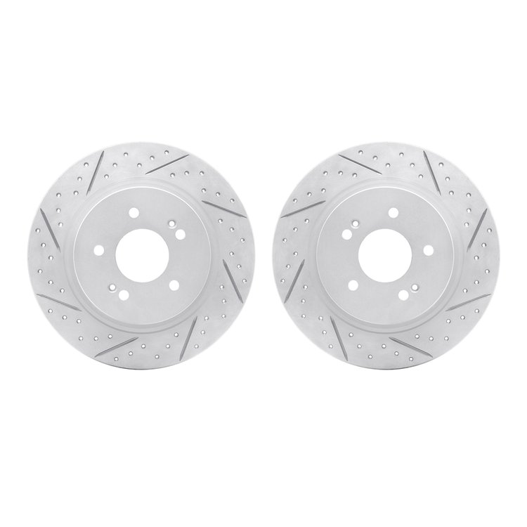 2002-03042 Geoperformance Drilled/Slotted Brake Rotors, Fits Select Kia/Hyundai/Genesis, Position: Rear