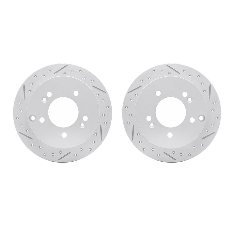 2002-03047 Geoperformance Drilled/Slotted Brake Rotors, 2001-2010 Kia/Hyundai/Genesis, Position: Rear