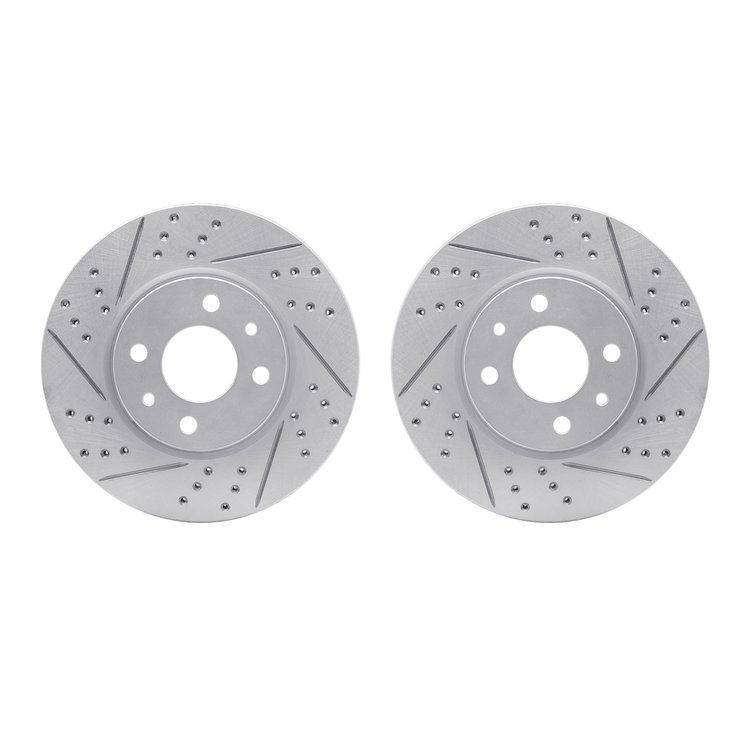 2002-07000 Geoperformance Drilled/Slotted Brake Rotors, 2009-2019 Mopar, Position: Front