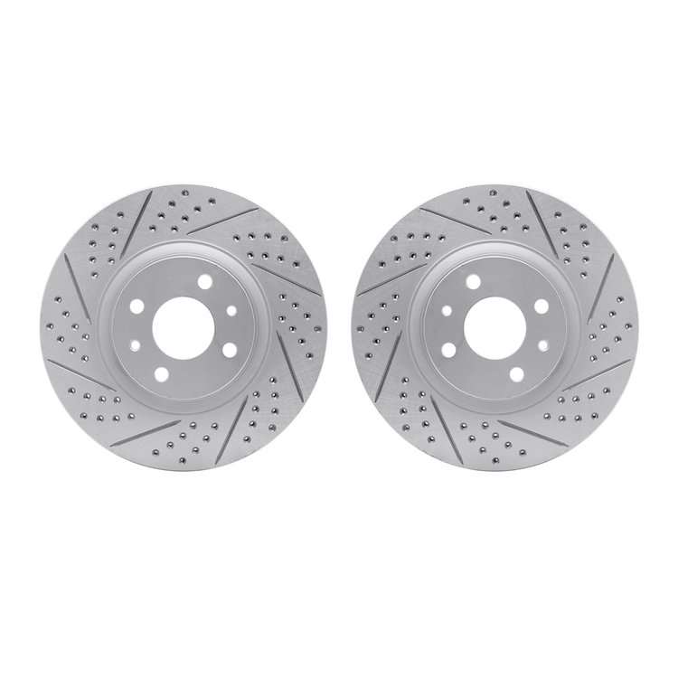 2002-07001 Geoperformance Drilled/Slotted Brake Rotors, 2012-2019 Mopar, Position: Front